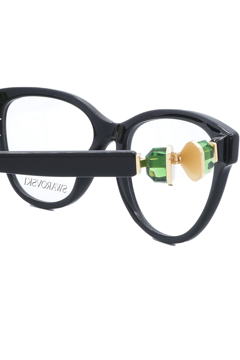 Swarovski - Occhiali da vista in celluloide cat eye per donna nero - SK2004 1001