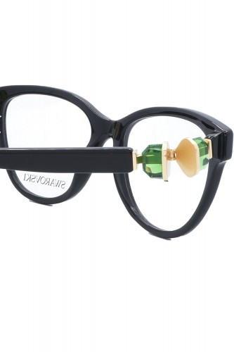 Swarovski - Occhiali da vista in celluloide cat eye per donna nero - SK2004 1001