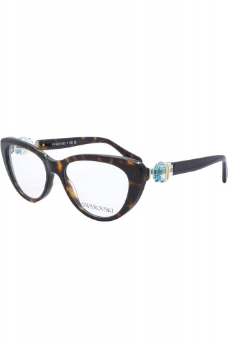 Swarovski - Occhiali da vista in celluloide cat eye per donna tartarugato -