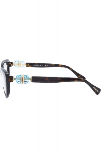 Swarovski - Occhiali da vista in celluloide cat eye per donna tartarugato -