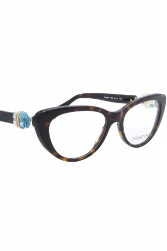 Swarovski - Occhiali da vista in celluloide cat eye per donna tartarugato -