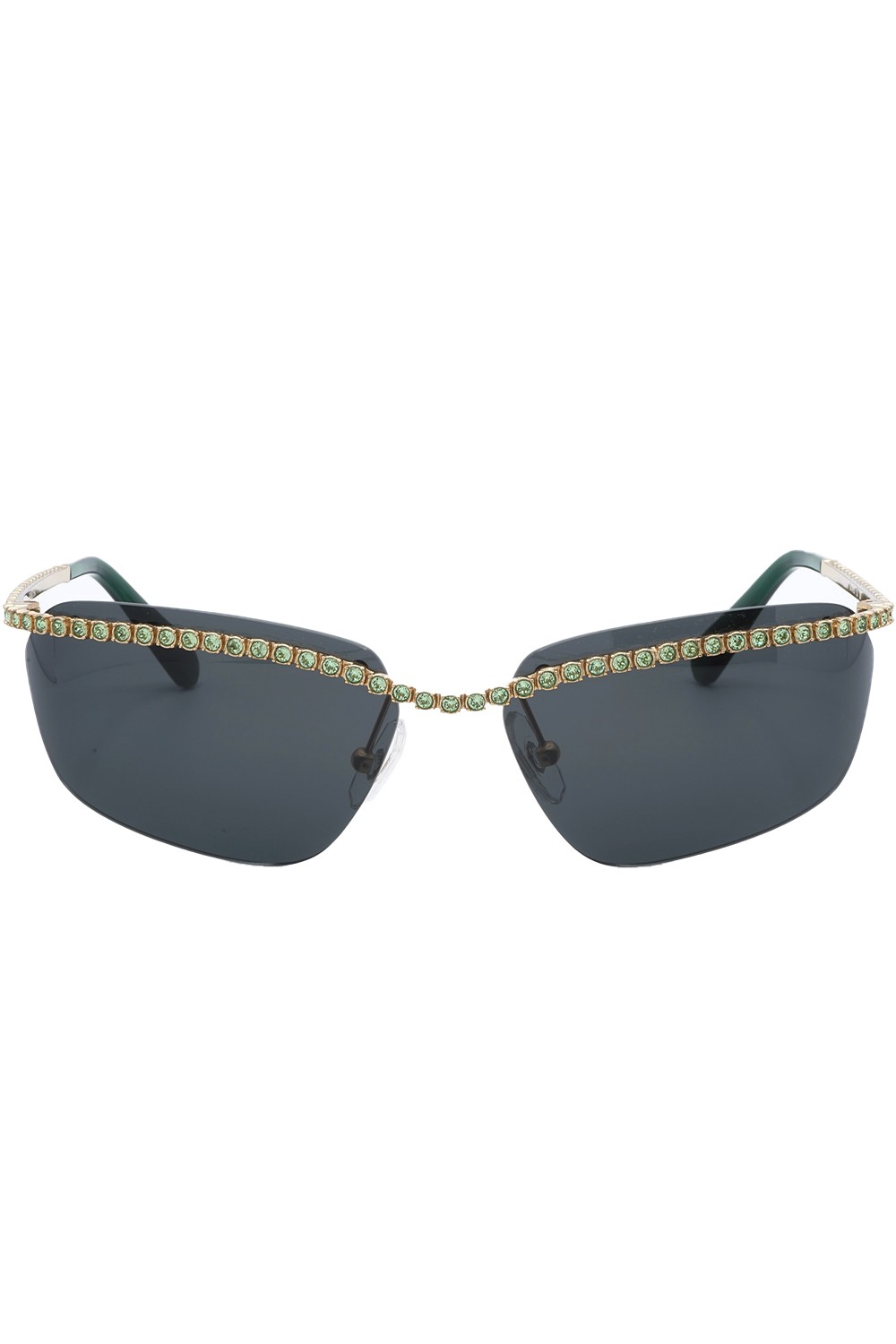 Swarovski - Occhiali da sole in metallo rettangolari avvolgenti per donna oro -