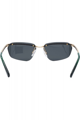 Swarovski - Occhiali da sole in metallo rettangolari avvolgenti per donna oro -