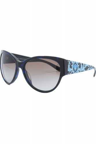 Versace - Occhiali da sole in celluloide cat eye per donna blu tartarugato -