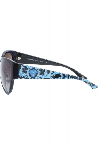 Versace - Occhiali da sole in celluloide cat eye per donna blu tartarugato -