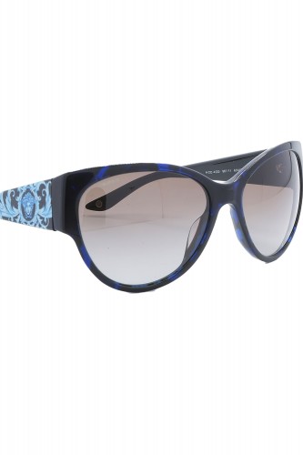 Versace - Occhiali da sole in celluloide cat eye per donna blu tartarugato -