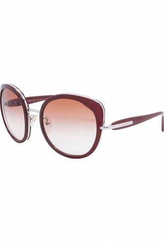 Prada - Occhiali da sole in celluloide tondi per donna bordeaux - SPR52O 1BC-2F1