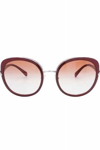 Prada - Occhiali da sole in celluloide tondi per donna bordeaux - SPR52O 1BC-2F1 2