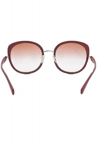 Prada - Occhiali da sole in celluloide tondi per donna bordeaux - SPR52O 1BC-2F1