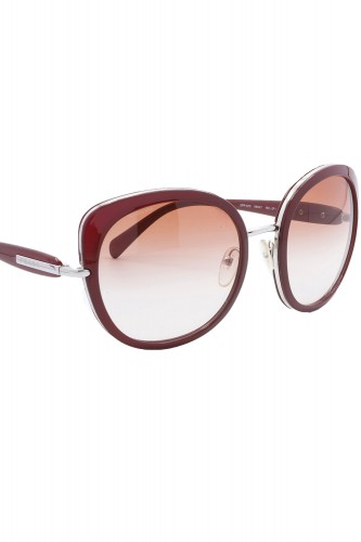 Prada - Occhiali da sole in celluloide tondi per donna bordeaux - SPR52O 1BC-2F1