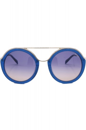 Emilio Pucci - Occhiali da sole combinati tondi per donna blu - EP13 92W