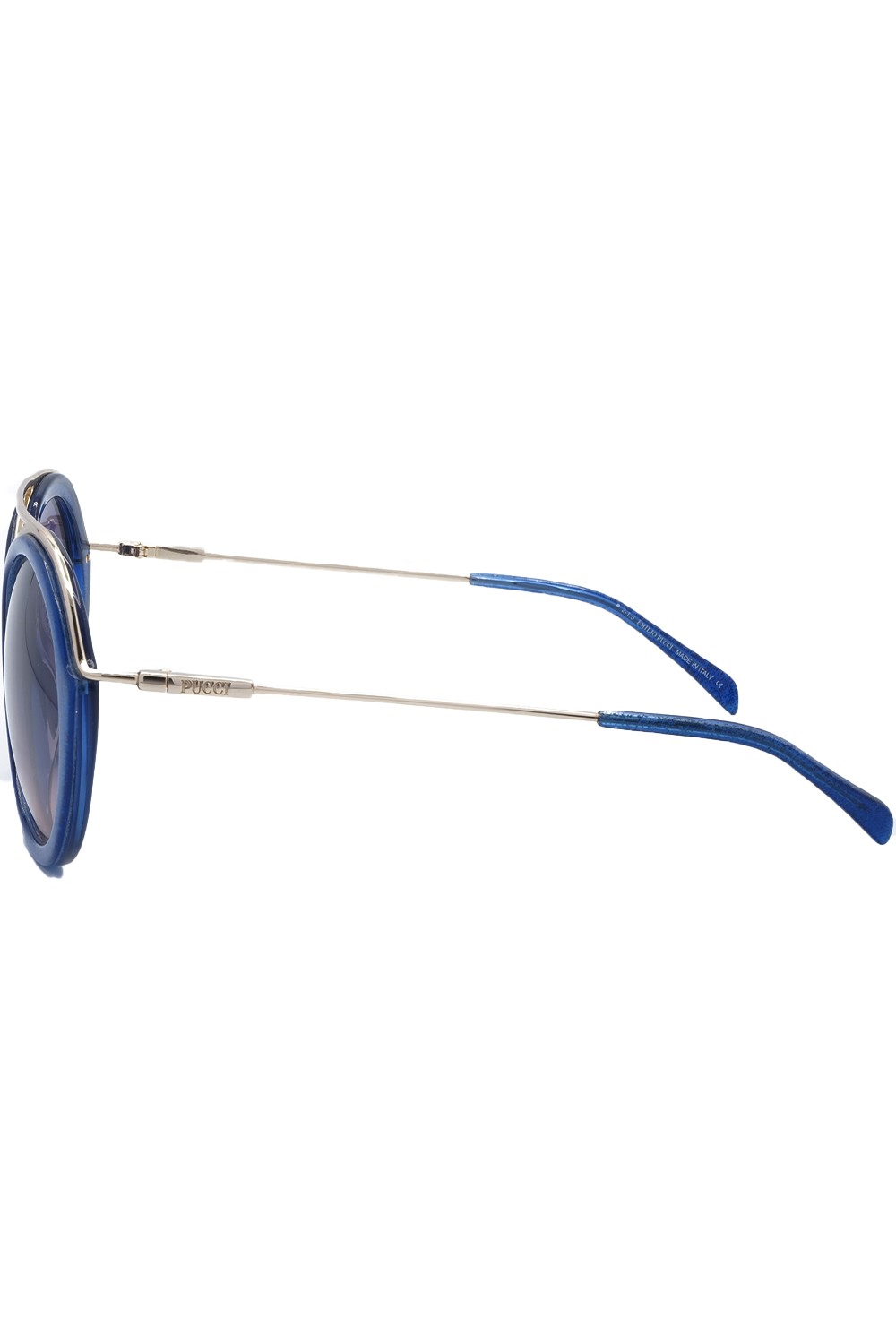 Emilio Pucci - Occhiali da sole combinati tondi per donna blu - EP13 92W