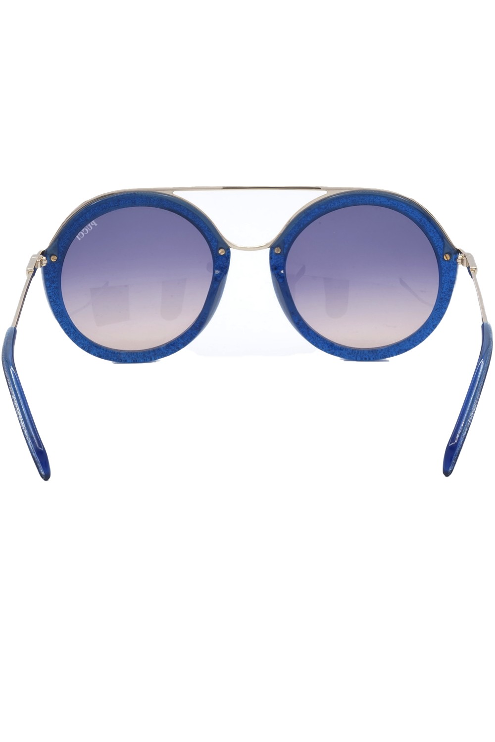 Emilio Pucci - Occhiali da sole combinati tondi per donna blu - EP13 92W