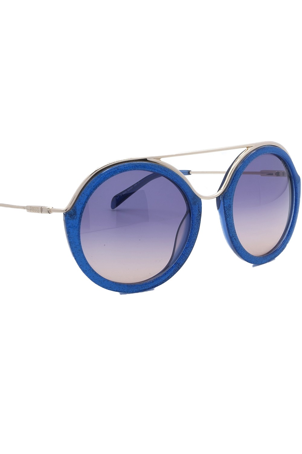 Emilio Pucci - Occhiali da sole combinati tondi per donna blu - EP13 92W