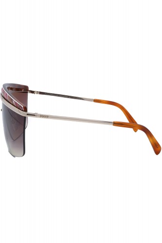 Emilio Pucci - Occhiali da sole in metallo a mascherina per donna oro - EP7 74G