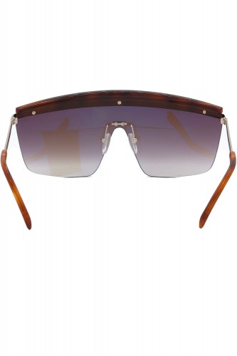 Emilio Pucci - Occhiali da sole in metallo a mascherina per donna oro - EP7 74G