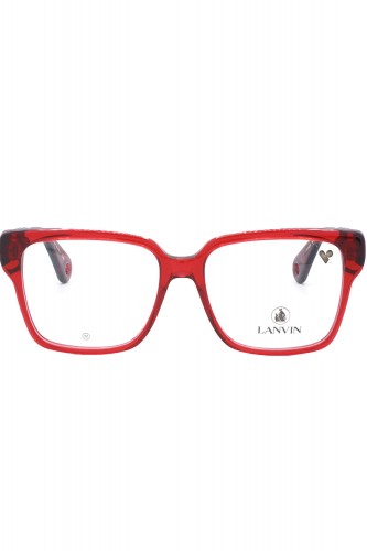 Lanvin - Occhiali da vista in celluloide squadrati per donna rosso - LNV2634 604