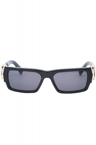 Lanvin - Occhiali da sole in celluloide rettangolari unisex nero - LNV665S 001 2