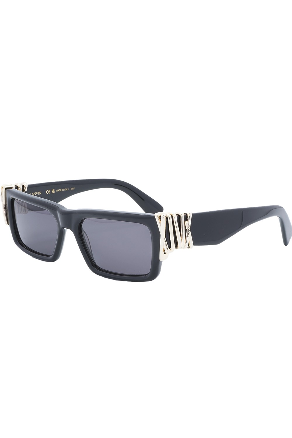 Lanvin - Occhiali da sole in celluloide rettangolari unisex nero - LNV665S 001