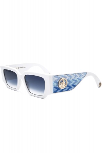 Lanvin - Occhiali da sole in celluloide squadrati unisex bianco - LNV639S 102