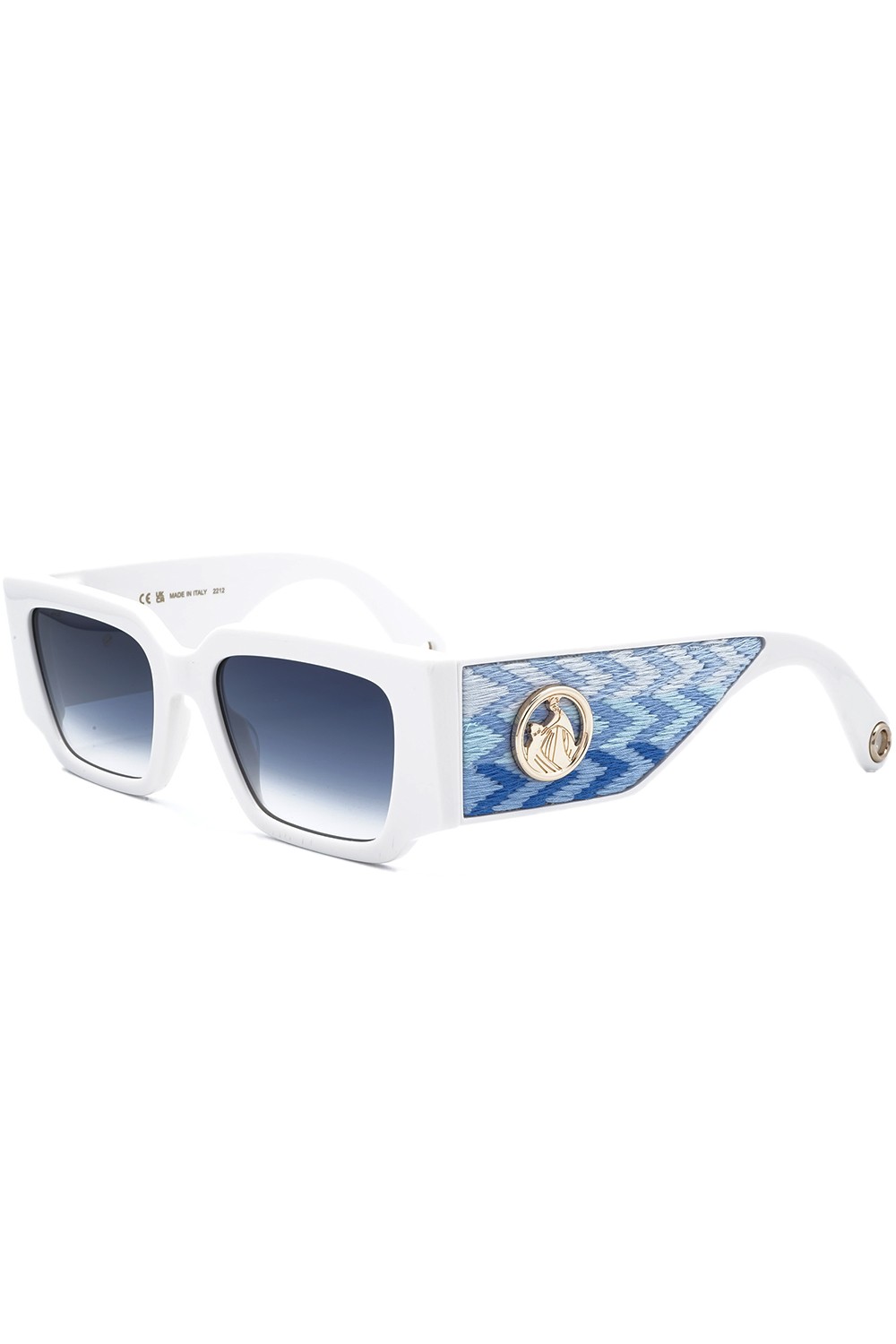 Lanvin - Occhiali da sole in celluloide squadrati unisex bianco - LNV639S 102