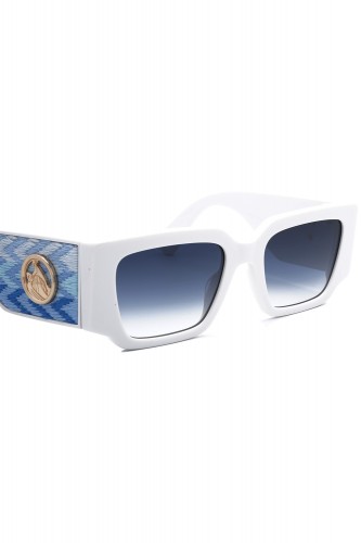 Lanvin - Occhiali da sole in celluloide squadrati unisex bianco - LNV639S 102