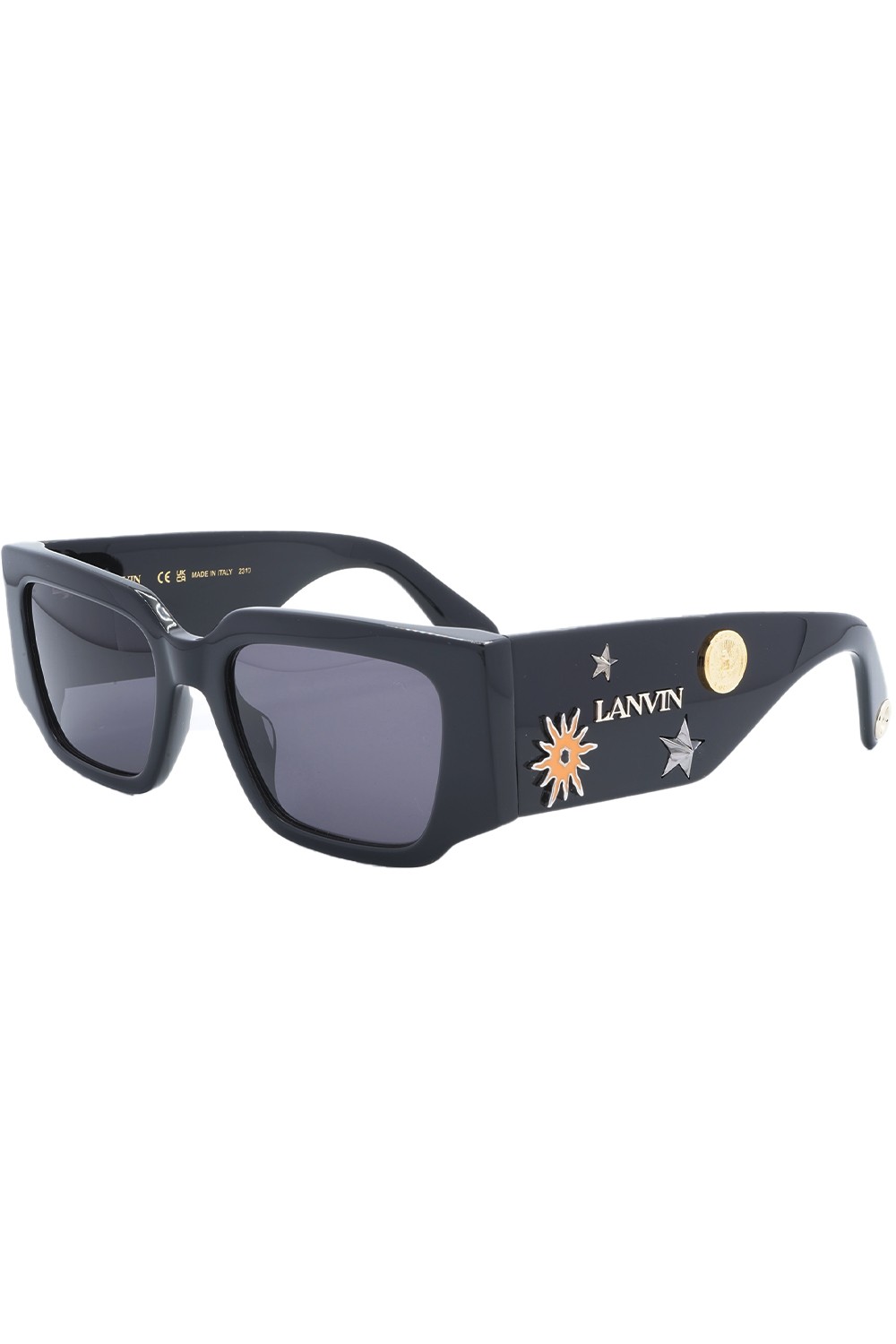 Lanvin - Occhiali da sole in celluloide squadrati unisex (collab x Future) nero