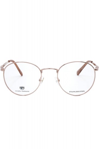 Chiara Ferragni - Occhiali da vista in metallo tondi per ragazza oro rosa - 2