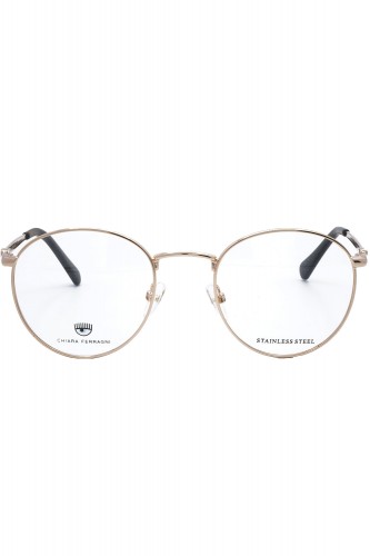 Chiara Ferragni - Occhiali da vista in metallo tondi per ragazza oro - CF1011