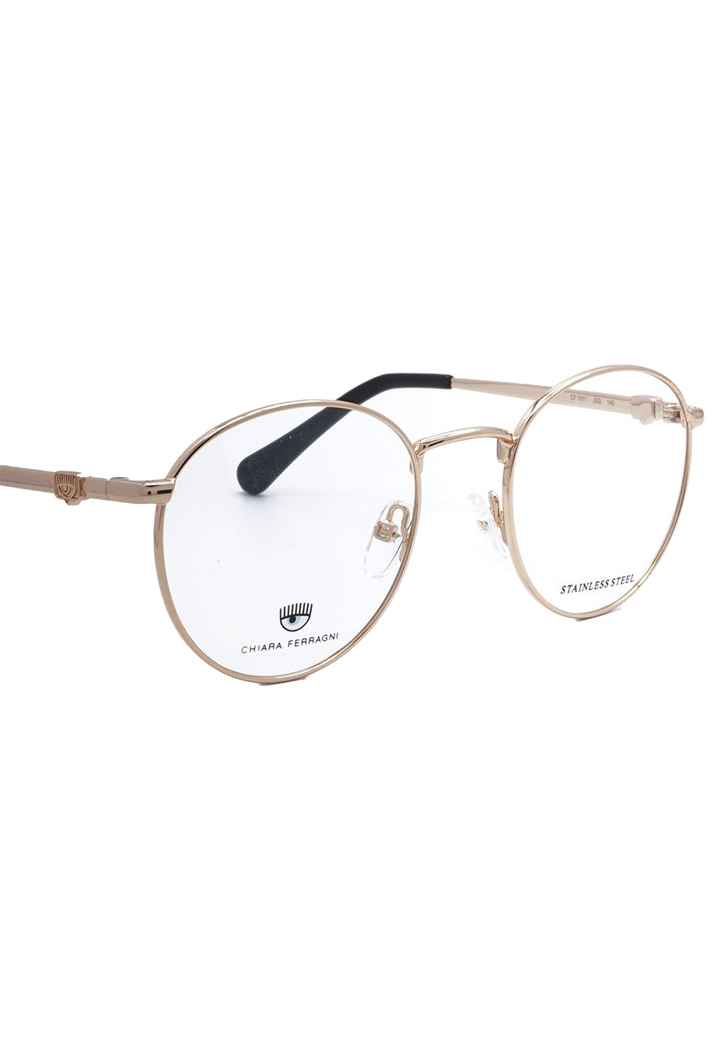 Chiara Ferragni - Occhiali da vista in metallo tondi per ragazza oro - CF1011