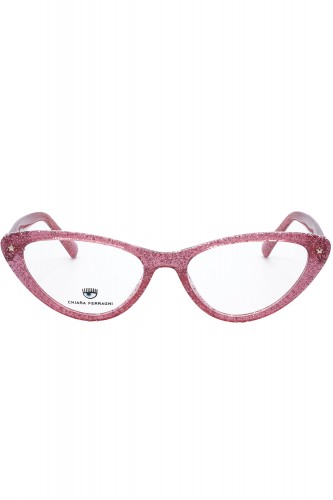 Chiara Ferragni - Occhiali da vista in celluloide cat eye per ragazza rosa -