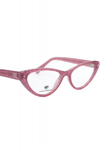 Chiara Ferragni - Occhiali da vista in celluloide cat eye per ragazza rosa -