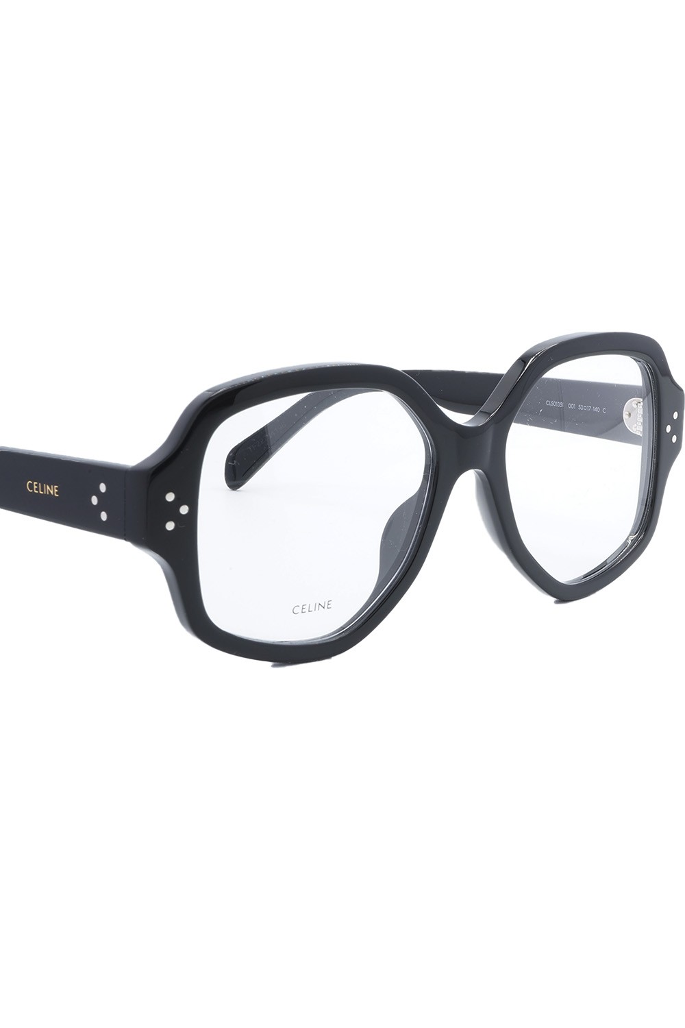 Celine - Occhiali da vista in celluloide esagonali per donna nero - CL50135I 001