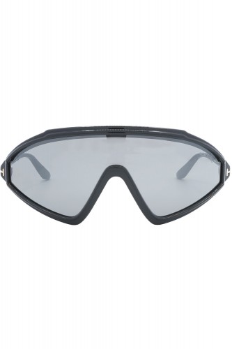 Tom Ford - Occhiali da sole in celluloide avvolgenti a mascherina unisex nero - 2