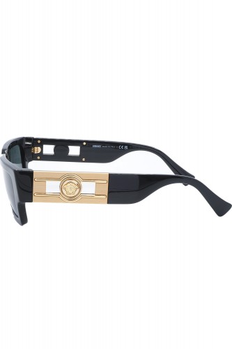 Versace - Occhiali da sole in celluloide rettangolari unisex nero - 4459 GB1/87