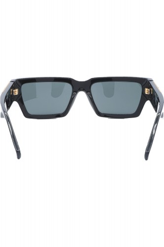 Versace - Occhiali da sole in celluloide rettangolari unisex nero - 4459 GB1/87