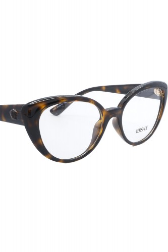 Versace - Occhiali da vista in celluloide cat eye per donna tartarugato - 3349