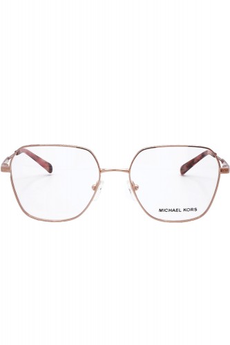 Michael Kors - Occhiali da vista in metallo esagonali per donna oro rosa -