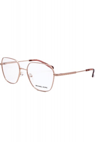 Michael Kors - Occhiali da vista in metallo esagonali per donna oro rosa -