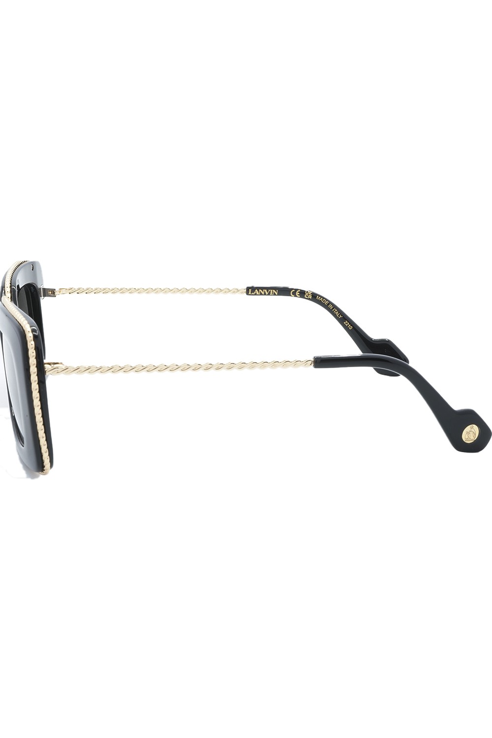 Lanvin - Occhiali da sole in celluloide rettangolari per donna nero - LNV645S