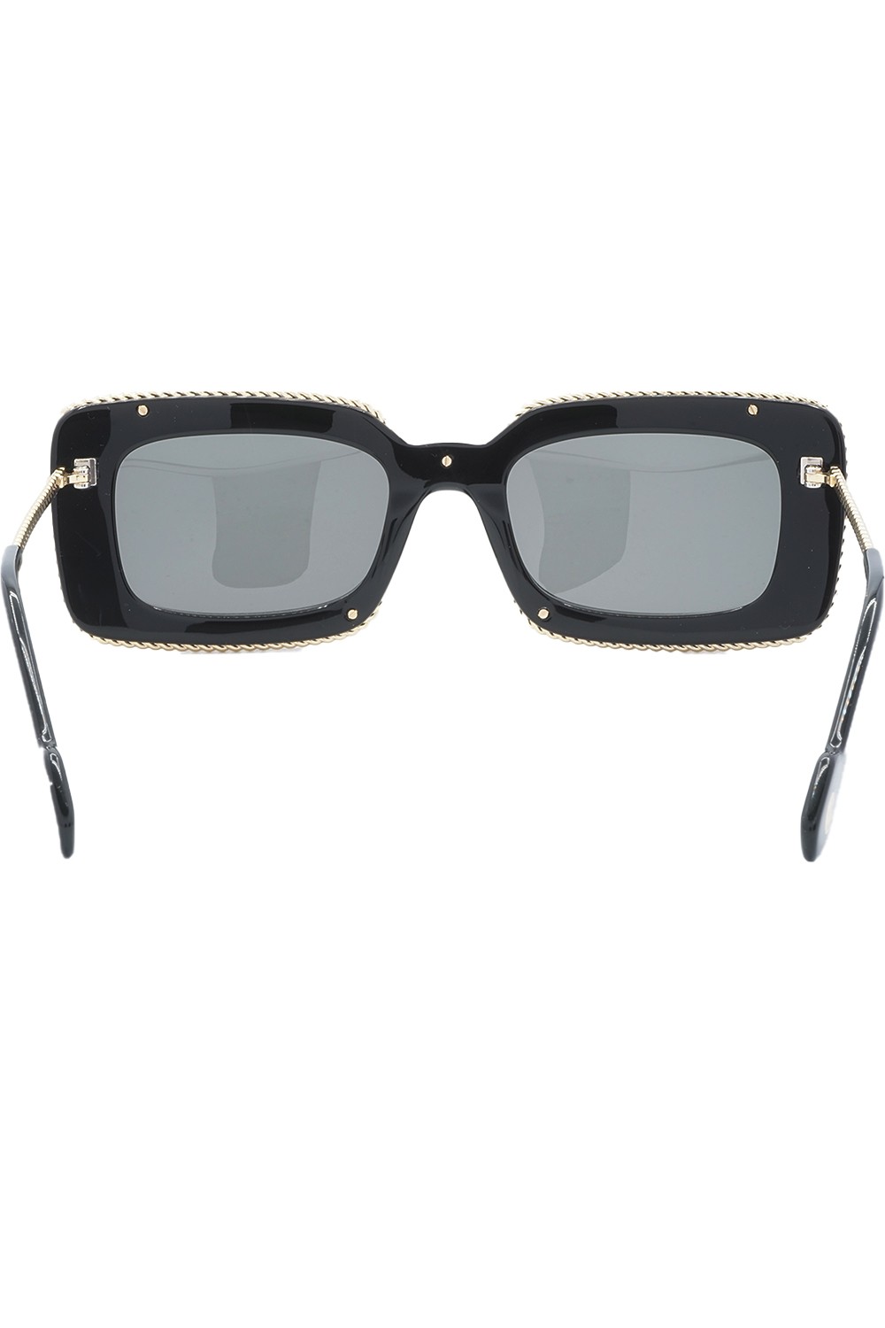 Lanvin - Occhiali da sole in celluloide rettangolari per donna nero - LNV645S