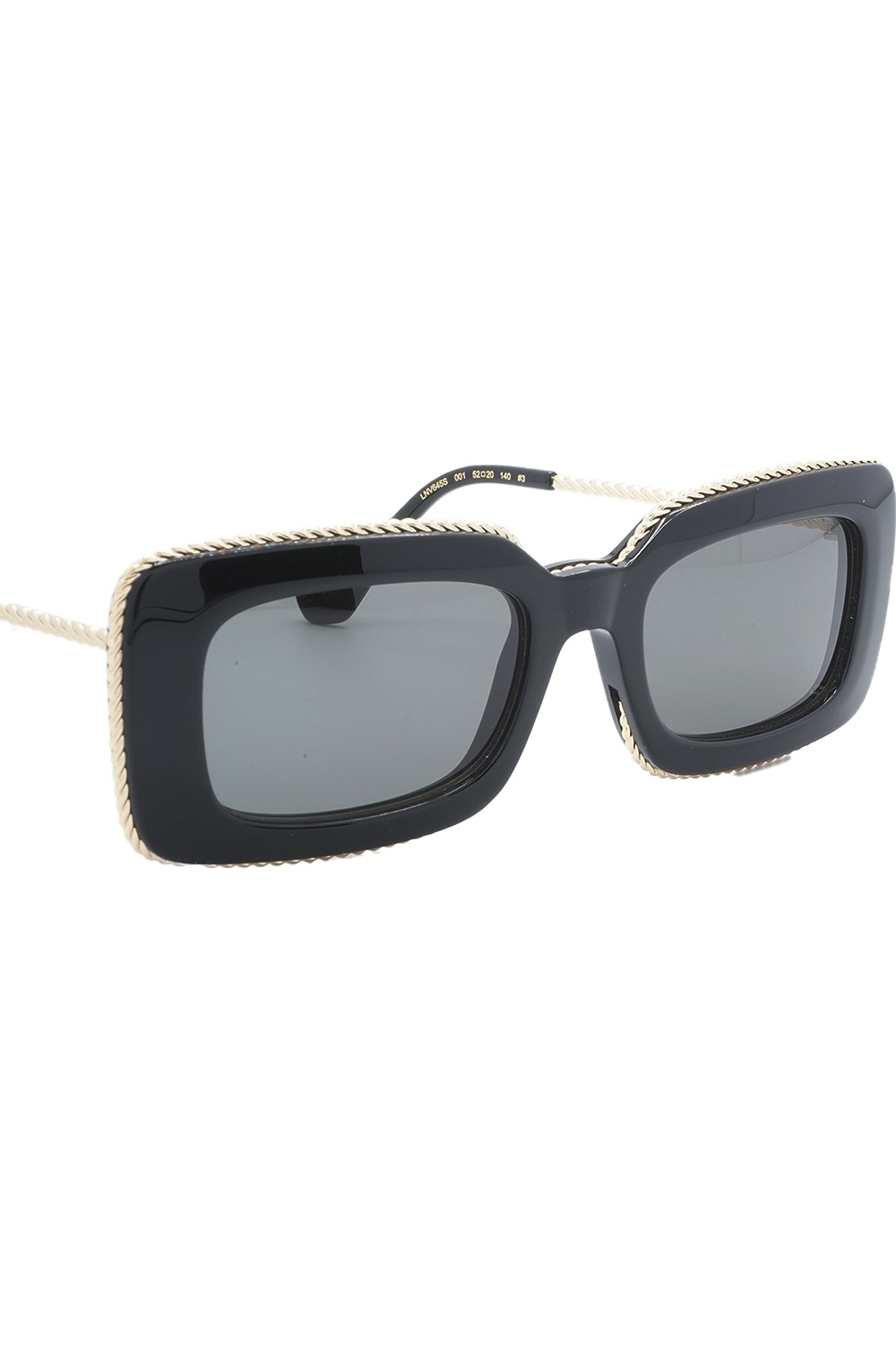 Lanvin - Occhiali da sole in celluloide rettangolari per donna nero - LNV645S