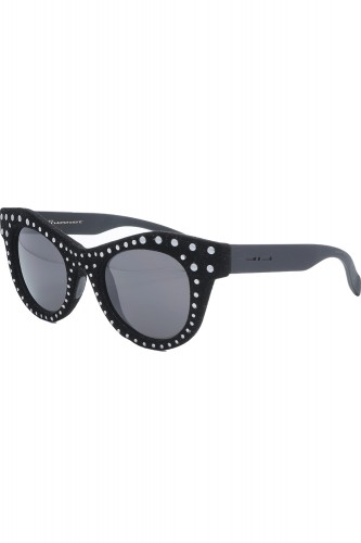 Italia Independent - Occhiali da sole in celluloide cat eye per donna nero -