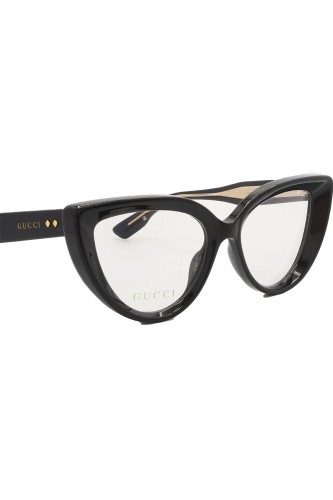 Gucci - Occhiali da vista in celluloide cat eye per donna nero - GG1530O 001