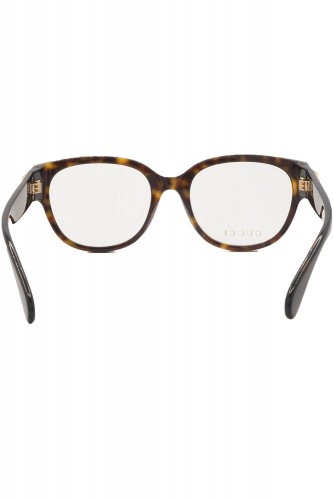 Gucci - Occhiali da vista in celluloide tondi per donna tartarugato - GG1411O