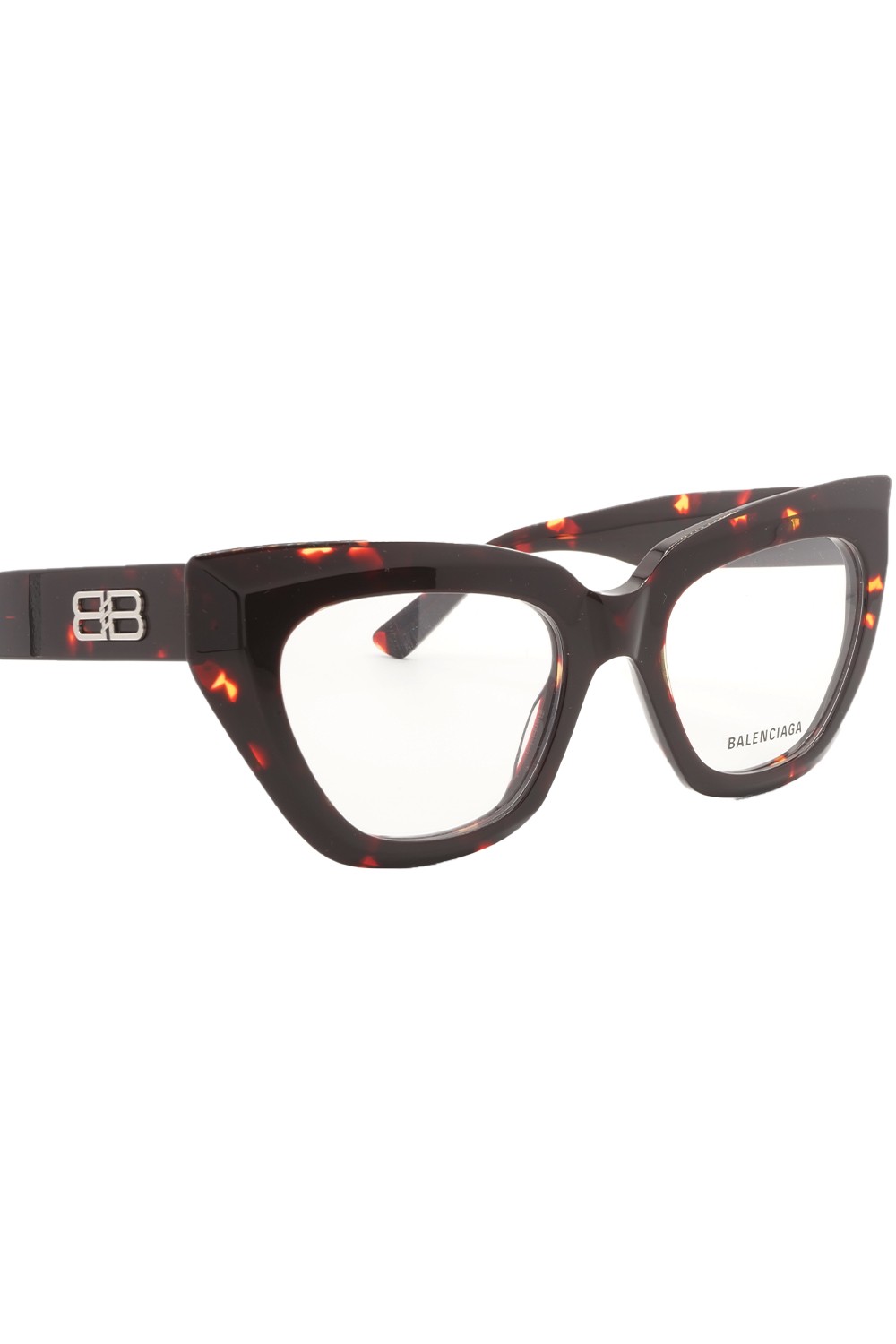 Balenciaga - Occhiali da vista in celluloide cat eye per donna tartarugato -