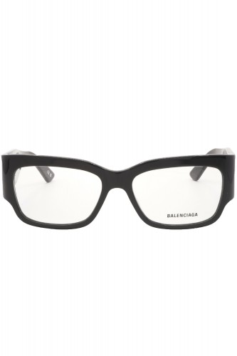 Balenciaga - Occhiali da vista in celluloide rettangolari per uomo nero -