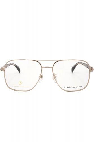David Beckham Eyewear - Occhiali da vista in metallo squadrati per uomo oro - 2