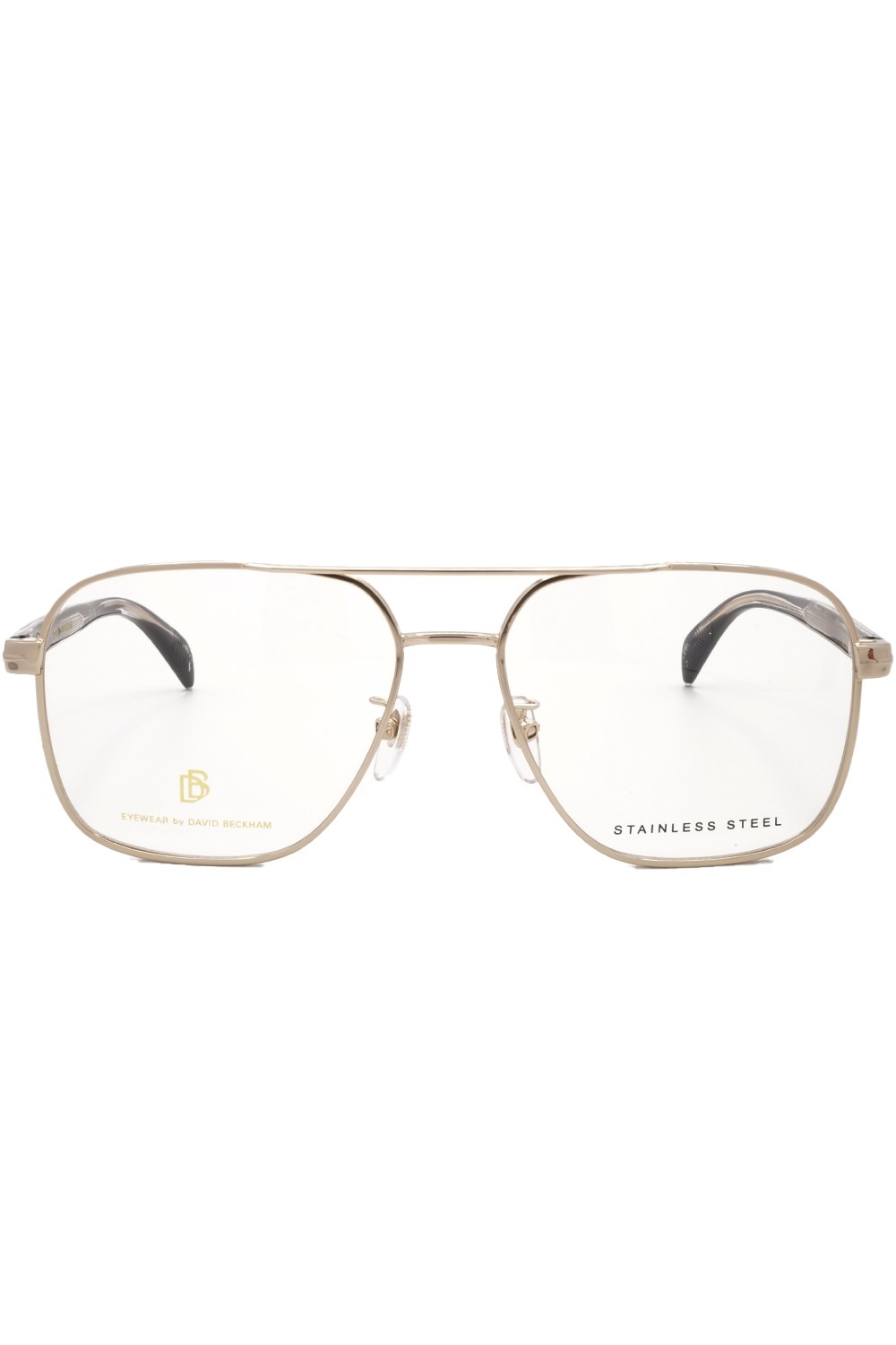 David Beckham Eyewear - Occhiali da vista in metallo squadrati per uomo oro -