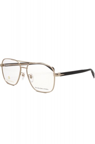 David Beckham Eyewear - Occhiali da vista in metallo squadrati per uomo oro -